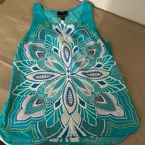 Cynthia Rowley tank top in vibrant jewel colors, size S